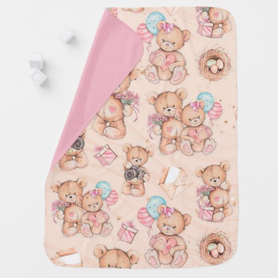 Teddy bear baby blanket Zazzle.co.uk