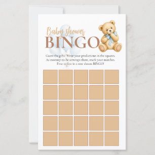 Teddy Bear Baby Boy Bingo Baby Shower Game
