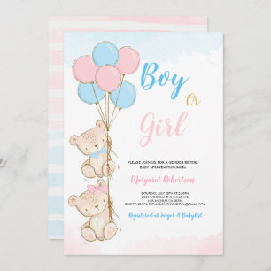 Teddy Bear Baby  Boy Girl  Shower Invitation
