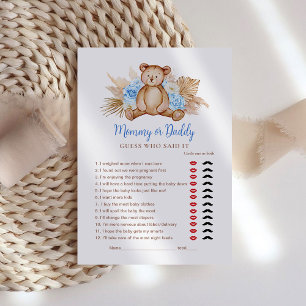 Teddy Bear Baby Boy Mummy or Daddy Game