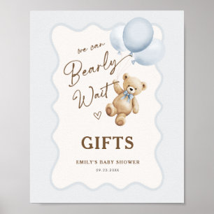 Teddy Bear Baby Boy Shower Gifts Poster