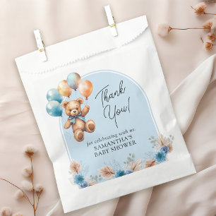 Teddy Bear Baby Boy Thank You Baby Shower Favour Bags