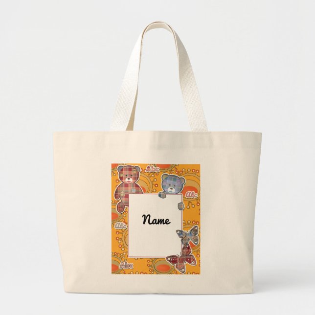 Teddy bear, baby large tote bag (Front)