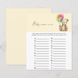 Teddy Bear - Baby name race game