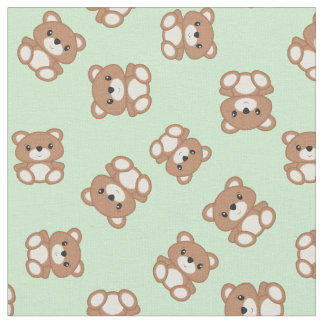 Teddy Bear Baby Nursery Kids Cute Green Fabric