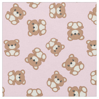 Teddy Bear Baby Nursery Kids Cute Pink Fabric