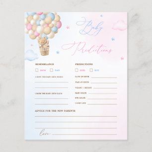 Teddy Bear Baby Predictions and Advice Game