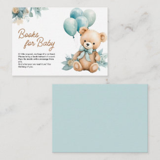 Teddy Bear Baby Shoower Books for Baby Boy Enclosure Card