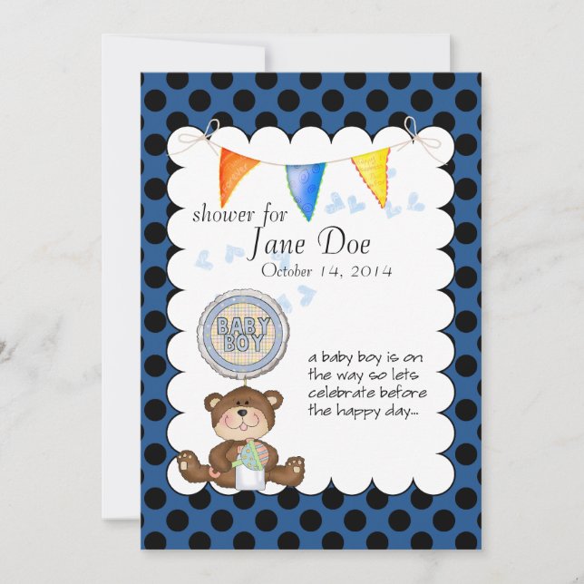 Teddy Bear Baby Show Invitation (Front)
