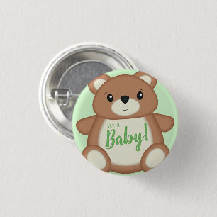 Teddy Bear Baby Shower 3 Cm Round Badge