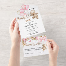 Teddy Bear Baby Shower All In One Invitation