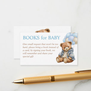 Teddy bear baby shower bearly wait book request enclosure card