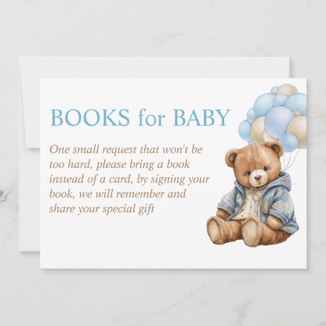 Teddy bear baby shower bearly wait book request invitation (Front)