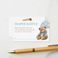 Teddy bear baby shower bearly wait diaper raffle