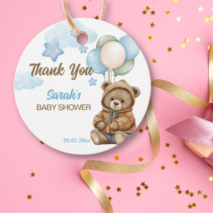 Teddy bear baby shower bearly wait thank you favour tags