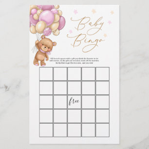 Teddy Bear Baby Shower Bingo Game