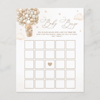 Teddy Bear Baby Shower Bingo Game