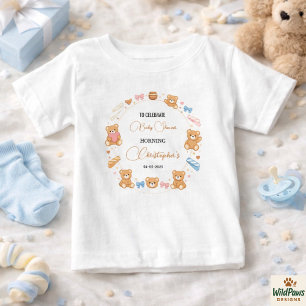 Teddy Bear Baby Shower Boy Cute Blue Bear T-Shirt