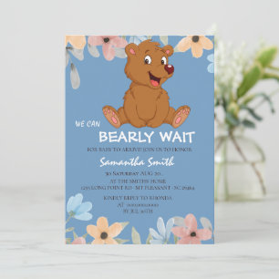 Teddy Bear Baby Shower Boy Invitation 