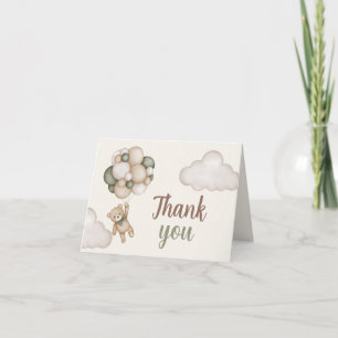 Teddy Bear Baby Shower Boy Thank You Card
