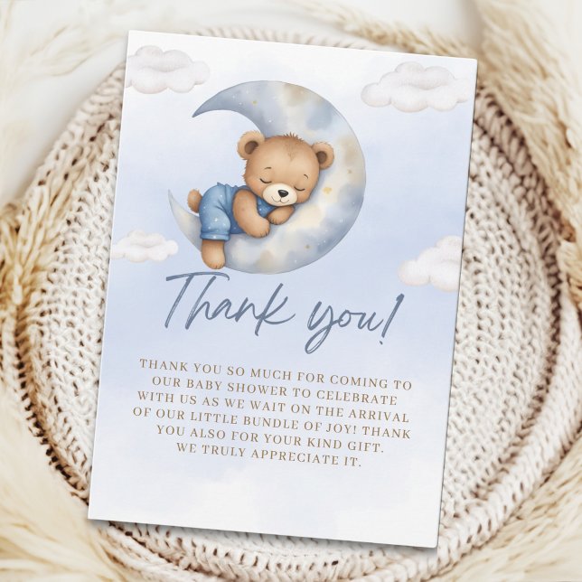  Teddy Bear Baby Shower boy Thank You Card (Creator Uploaded)