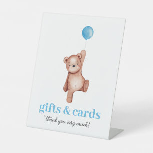 Teddy Bear Baby Shower Cards & Gifts Table Sign