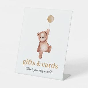 Teddy Bear Baby Shower Cards & Gifts Table Sign
