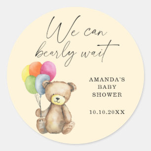 Teddy Bear Baby Shower Classic Round Sticker