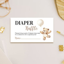 Teddy Bear Baby Shower Diaper Raffle