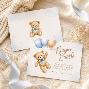 Teddy Bear Baby Shower Diaper Raffle Enclosure Card