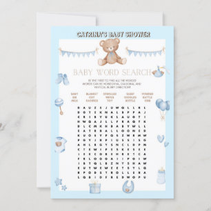 Teddy Bear Baby Shower - Editable Name, 5x7 size I Invitation