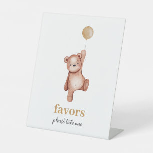 Teddy Bear Baby Shower Favors Table Sign