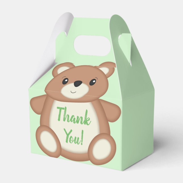 Teddy Bear Baby Shower Favour Box (Front Side)