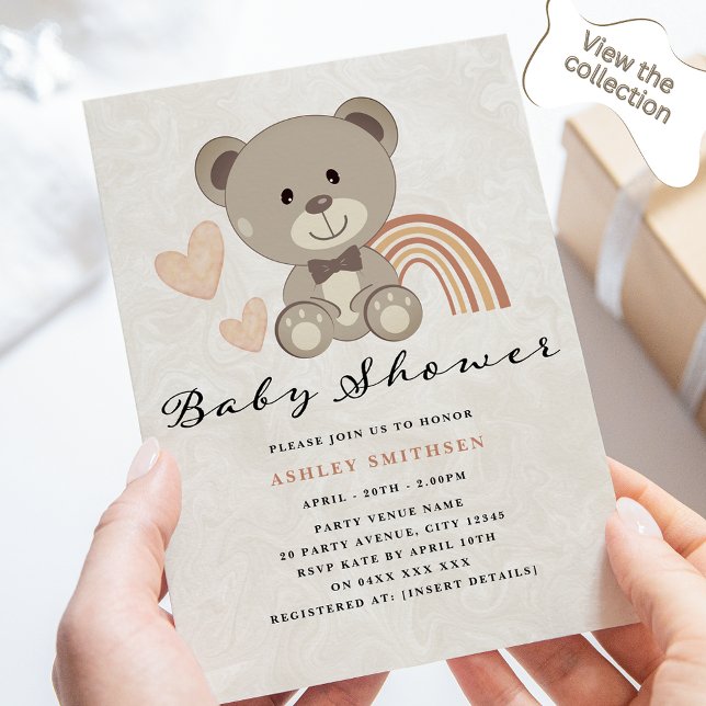 Teddy Bear Baby Shower Gender Neutral Invitation (Creator Uploaded)