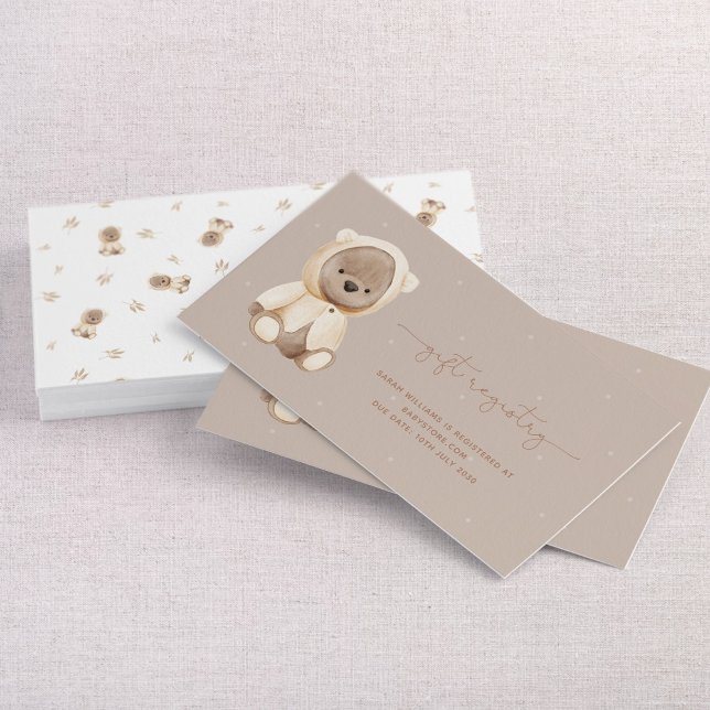 Teddy Bear Baby Shower Gift Registry Business Card (Creator Uploaded)