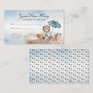 Teddy Bear Baby Shower Guess How Many Candies Enclosure Card