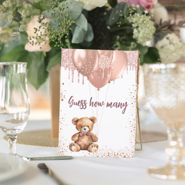 Teddy bear Baby Shower guess how many card (Creator Uploaded)