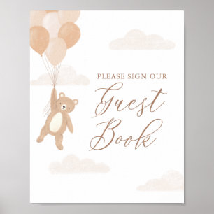 Teddy Bear Baby Shower Guest Book Sign
