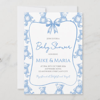 Teddy bear baby shower invitation