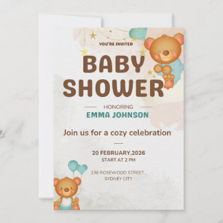 Teddy Bear Baby Shower Invitation