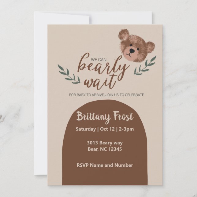 Teddy Bear Baby Shower  Invitation (Front)