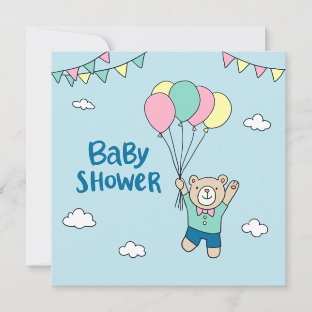 Teddy Bear Baby Shower Invitation (Front)