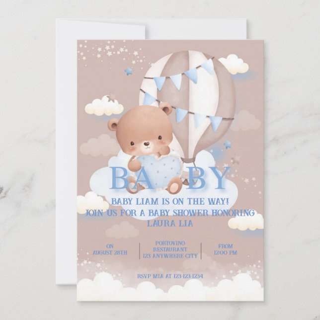 TEDDY BEAR Baby Shower Invitation (Front)