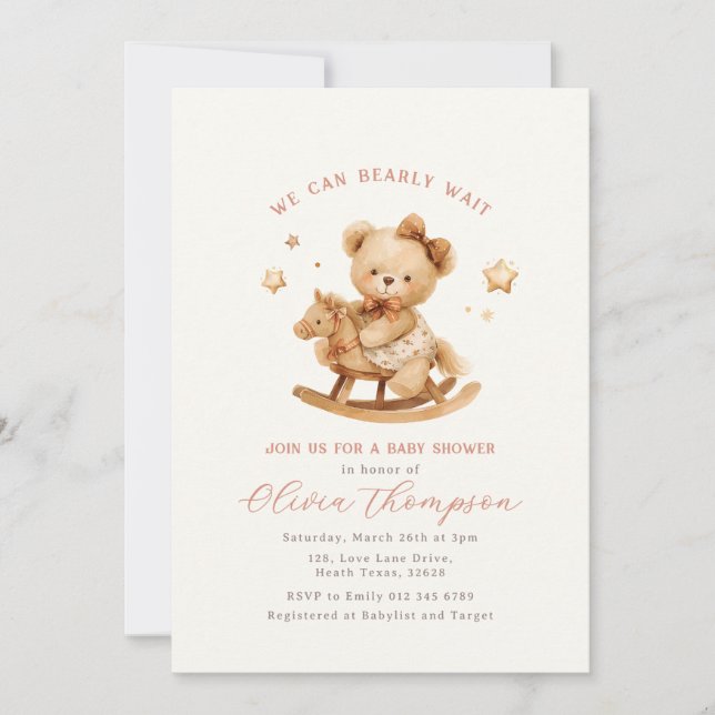 Teddy Bear Baby Shower Invitation (Front)
