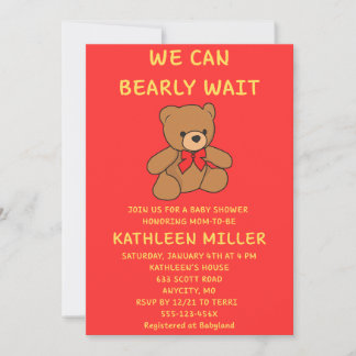 Teddy Bear Baby Shower Invitation