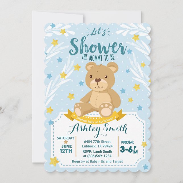 Teddy Bear Baby Shower invitation (Front)