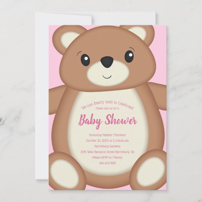 Teddy Bear Baby Shower Invitation (Front)