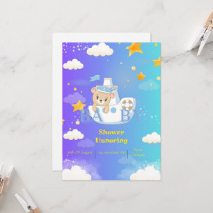 teddy bear baby shower invitation