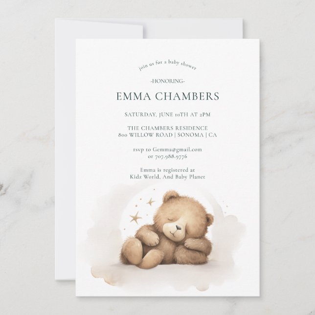 Teddy Bear Baby Shower  Invitation (Front)