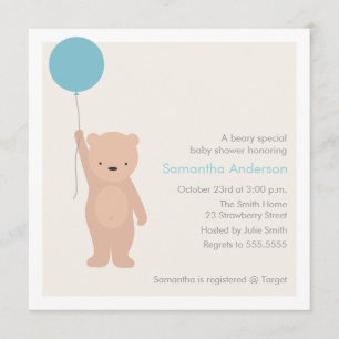 Teddy Bear Baby Shower Invitation - Boy